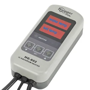 Hygger H6-B02 aquarium heater with digital display showing 'water temp' and 'set temp' for precise temperature control in fis