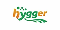 Hygger Aquarium logo with green and orange text, three green dots above, and a green wave design below.