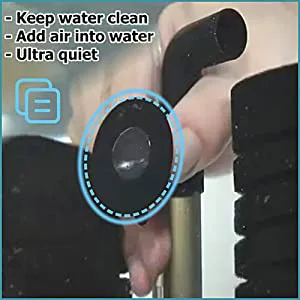 Hygger aquarium filter component with water cleaning, air addition, and ultra quiet operation