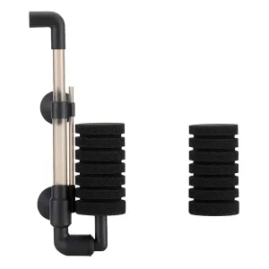 Hygger aquarium filter media with black foam blocks and adjustable mounting system for efficient water purification