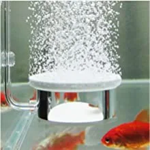 Hygger aquarium air pump with bubbles in a fish tank with colorful fish