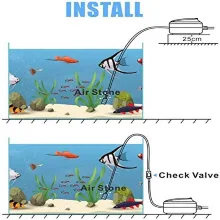Hygger aquarium air stone installation guide with check valve setup for optimal water circulation and oxygenation
