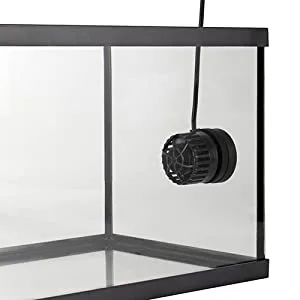 Hygger aquarium with black frame and hanging filter pump inside