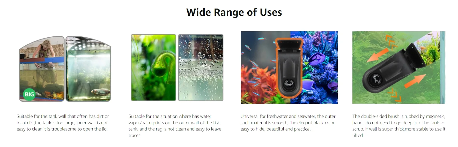 Hygger aquarium cleaner for large tanks with dirt and hard-to-reach areas