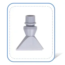 Gray ceramic aquarium filter adapter with conical base and threaded top for water circulation