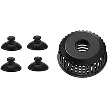Black silicone aquarium air stone and diffuser set for water circulation and aeration