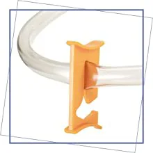 Hygger aquarium silicone tube connector with orange fitting and transparent tube, showcasing product design for aquarium setu