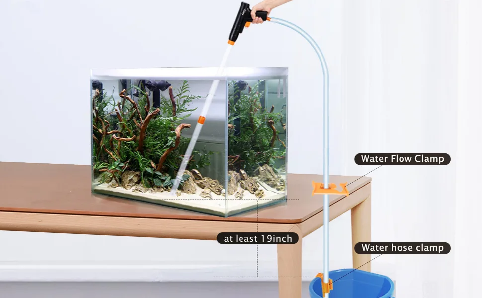 Hygger aquarium water cleaning system with water flow clamp and hose clamp for efficient tank maintenance