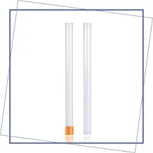 Hygger aquarium glass tube with orange base, minimalist design for modern home decor