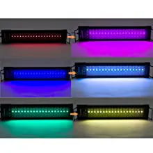 Hygger aquarium LED lights in red, purple, blue, green, and yellow colors for vibrant tank illumination