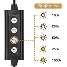 Hygger aquarium light controller with adjustable brightness settings from 10% to 100% for optimal fish tank lighting.