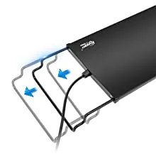 Hygger aquarium power adapter with dual USB ports and blue LED indicators for easy charging