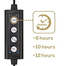 Hygger aquarium timer with 6, 10, and 12-hour settings for automatic lighting control