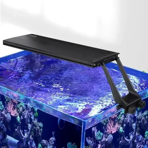 Hygger aquarium LED light fixture with adjustable arm for vibrant coral reef tank illumination