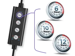 Hygger aquarium timer with 6, 10, and 12-hour settings for automatic lighting control