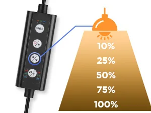Hygger aquarium light controller with adjustable brightness settings from 10% to 100% for optimal fish tank lighting.