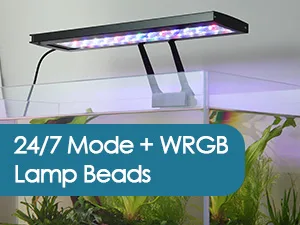 Hygger aquarium LED light fixture with 24/7 mode and WRGB lamp beads for vibrant aquatic plant growth
