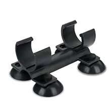 Black adjustable aquarium stand with suction cups for secure mounting on glass surfaces