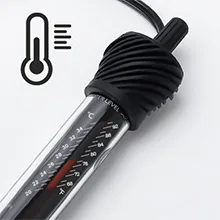 Hygger aquarium thermometer with temperature scale and black rubber cap for precise water temperature monitoring in fish tank