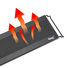 Hygger aquarium heater with red arrows showing warm water circulation for efficient temperature control in fish tanks