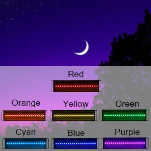 Hygger Aquarium LED light spectrum with Red, Orange, Yellow, Green, Cyan, Blue, Purple colors for fish tank lighting