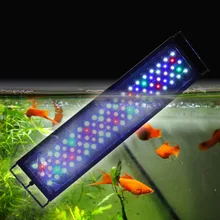 Hygger aquarium LED light with colorful dots for fish tank decoration and plant growth, featuring vibrant orange fish and gre