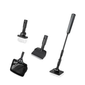 Hygger aquarium cleaning kit with brush, scraper, net, and handle for efficient tank maintenance