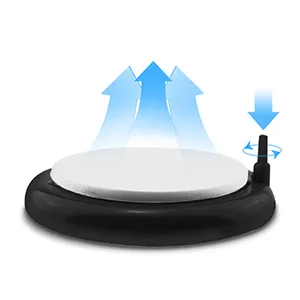 Hygger aquarium air pump with upward airflow arrows and downward water circulation indicator for efficient oxygenation