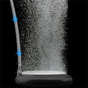Hygger aquarium air stone with water bubbles rising from the base, showing oxygenation process for fish tank.