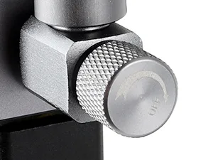 Close-up of a metallic adjustable knob on a hygger aquarium equipment component, showing textured grip and precise adjustment