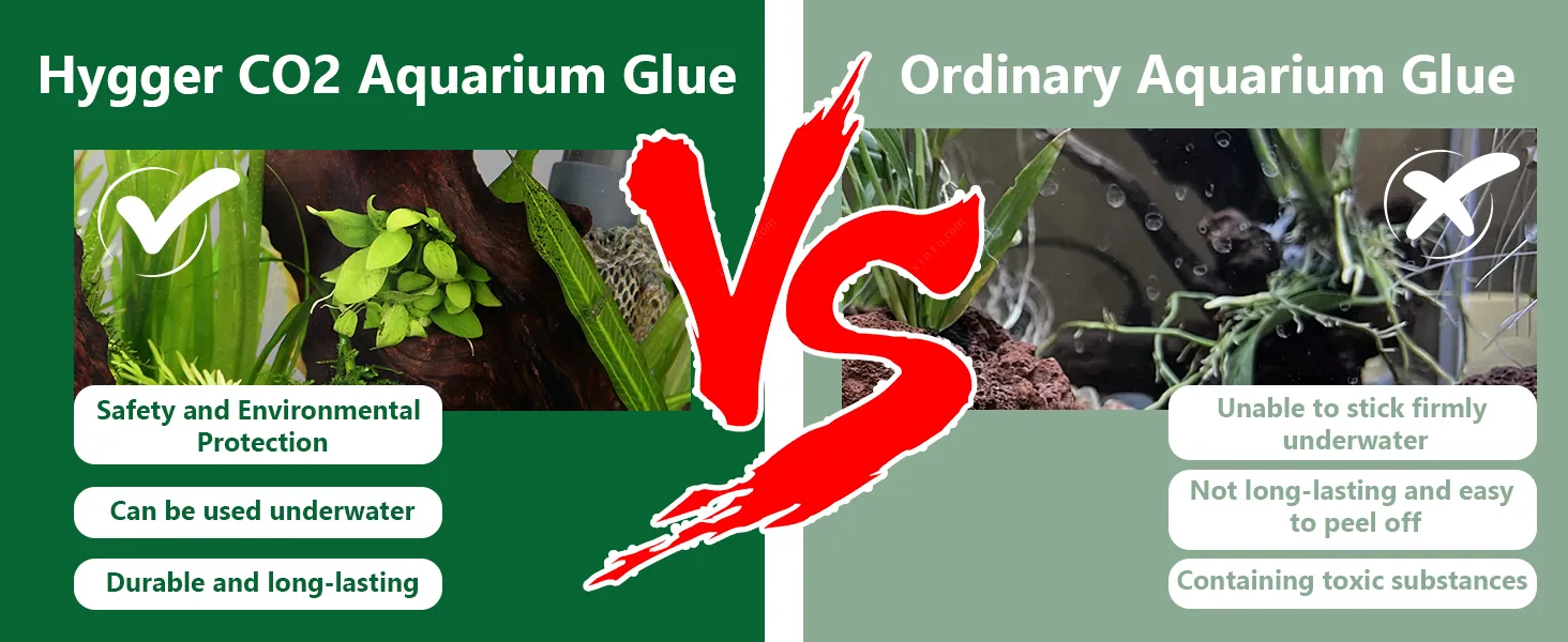 Hygger CO2 Aquarium Glue vs Ordinary Glue: Safe, waterproof, durable underwater adhesive for aquarium plants