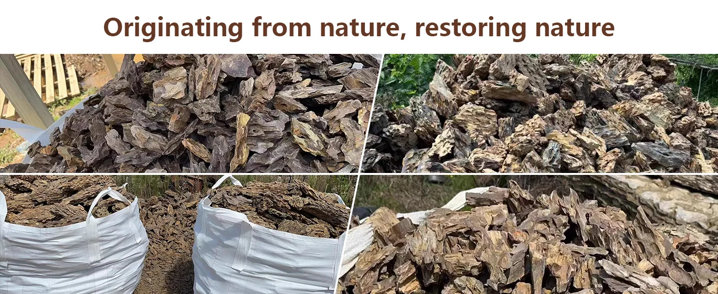 Natural aquarium decor rocks for fish tanks, eco-friendly materials from nature, restoring natural habitats