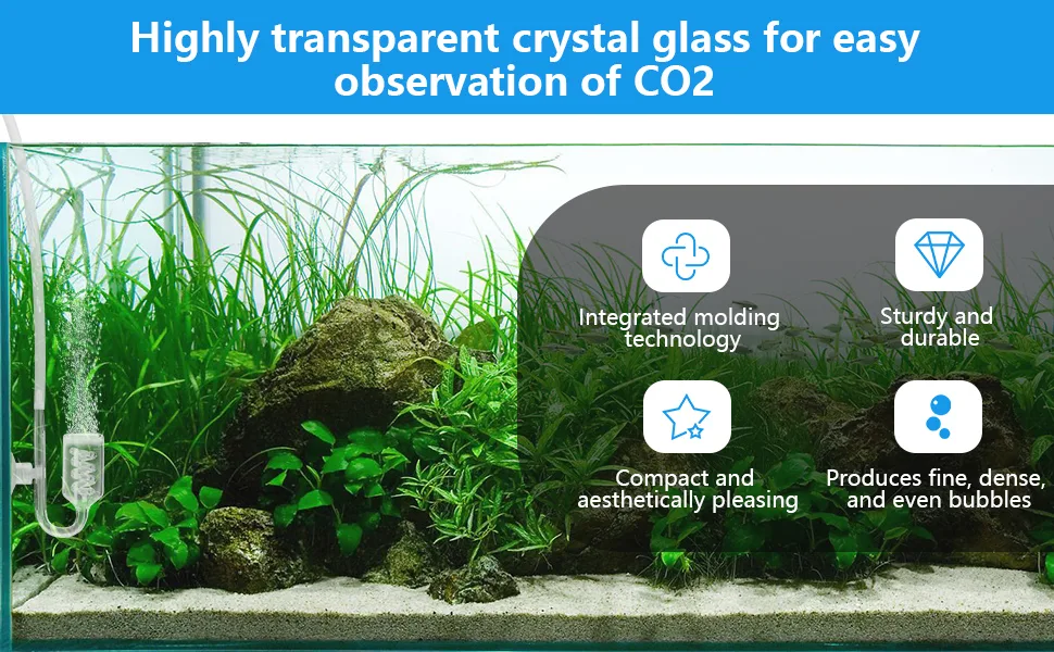 Hygger aquarium with crystal glass, CO2 observation, integrated molding, and bubble features
