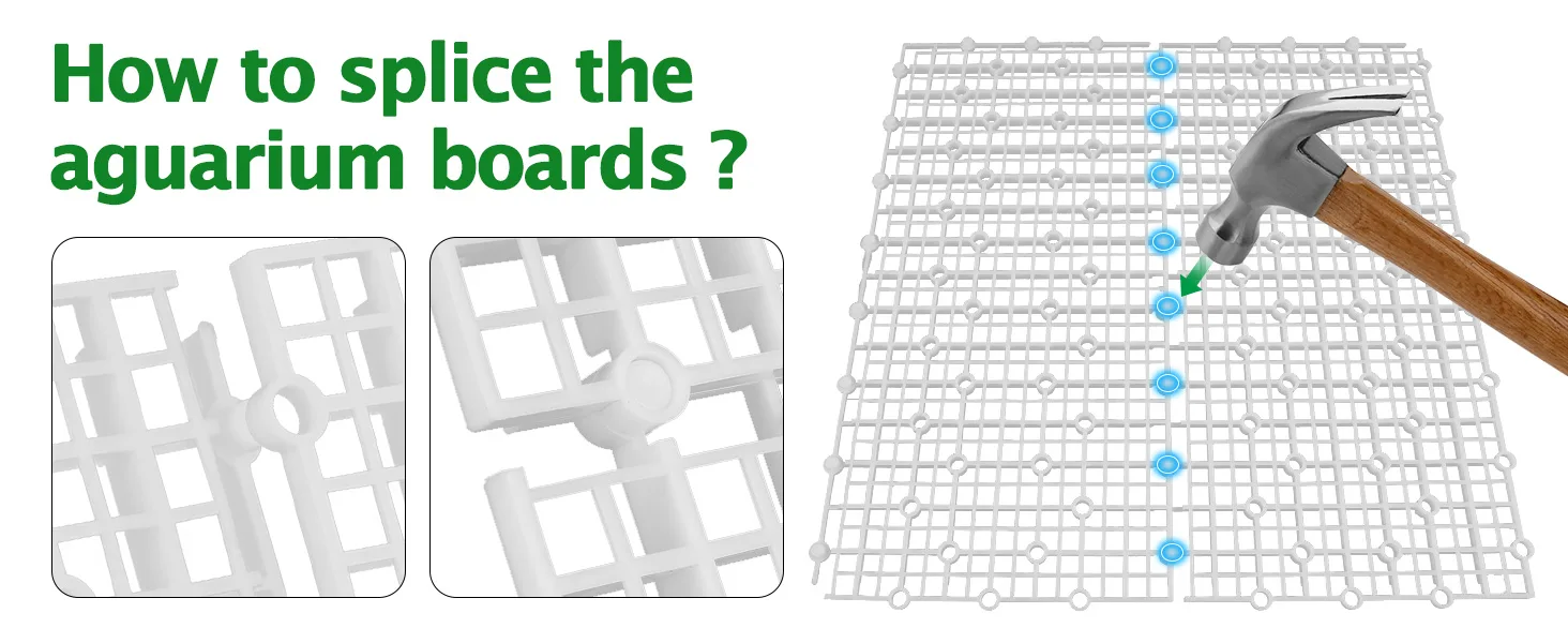 Step-by-step guide to splicing Aguaquarium boards with hammer and interlocking connectors