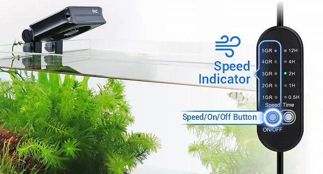 Hygger aquarium water pump with speed indicator and on/off button for fish tank filtration