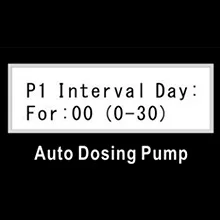 Auto Dosing Pump P1 Interval Day: For :00 (0-30) settings
