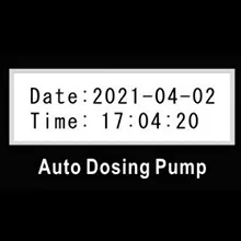 Auto Dosing Pump display showing date 2021-04-02 and time 17:04:20