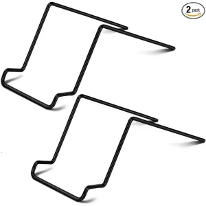 Black wire bookends set of 2 for display and organization, minimalist design for shelves and desks