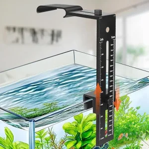 Hygger aquarium water level gauge with clear scale for precise measurement in fish tank