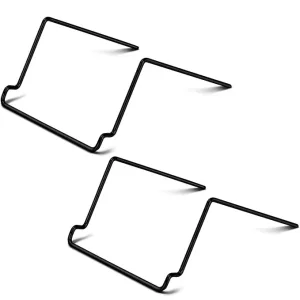 Black wire aquarium stand brackets for tank support, minimalist design with smooth curves and sturdy construction.