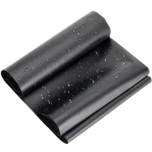 Waterproof black PVC sheet with water droplets, ideal for aquariums and pond liners