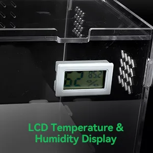 LCD temperature and humidity monitor for hygger aquarium, showing 52°C and 85% humidity levels