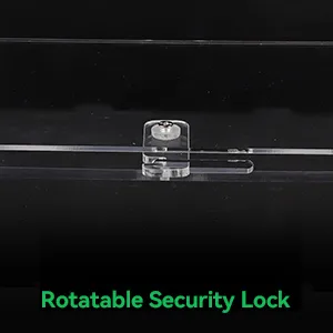 Rotatable security lock for aquarium glass panels, ensuring secure and adjustable mounting for aquariums.