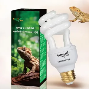 Hygger Zoo 13W UVB UVA Spiral Tube Fluorescent Light for Bearded Dragons, Reptile Habitat Lighting
