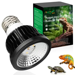 Hygger Zoo LED UVB Bulb for Reptiles - HZ006-5.5W5.0 & HZ006-6W10.0 models with UVB/UVA light for bearded dragons, chameleons