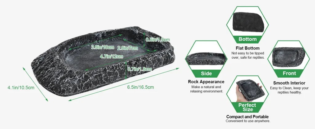 Hygger aquarium basking platform with rock appearance, smooth interior, flat bottom, and compact size for reptiles.