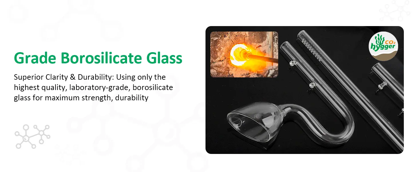 Hygger aquarium glass components made of borosilicate glass for clarity and durability