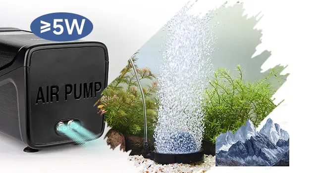 Hygger Air Pump for Aquariums, >5W Power, Bubble Generator with Plants and Rocks