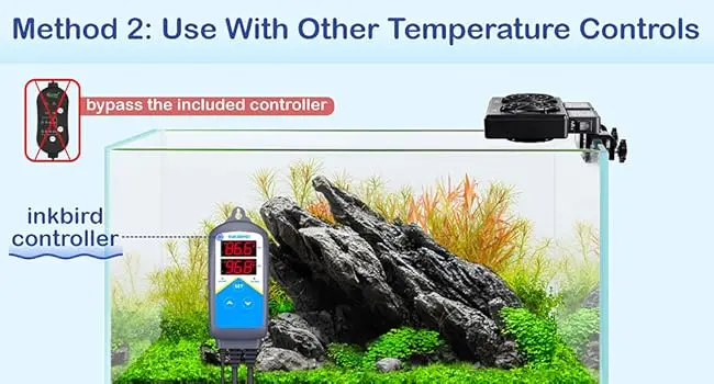Hygger aquarium with inkbird controller bypassing included controller for temperature control
