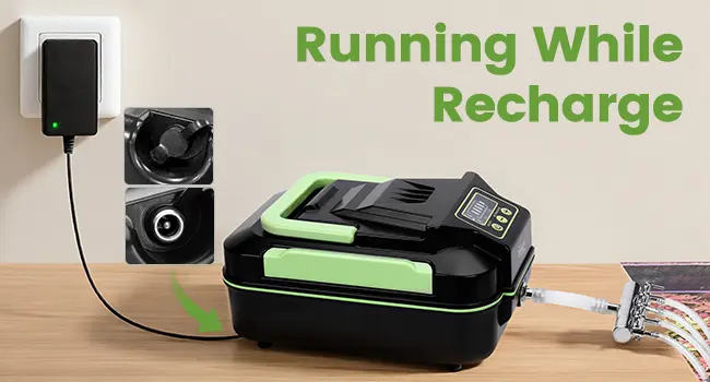 Hygger aquarium pump running while recharging via wall outlet and power cable